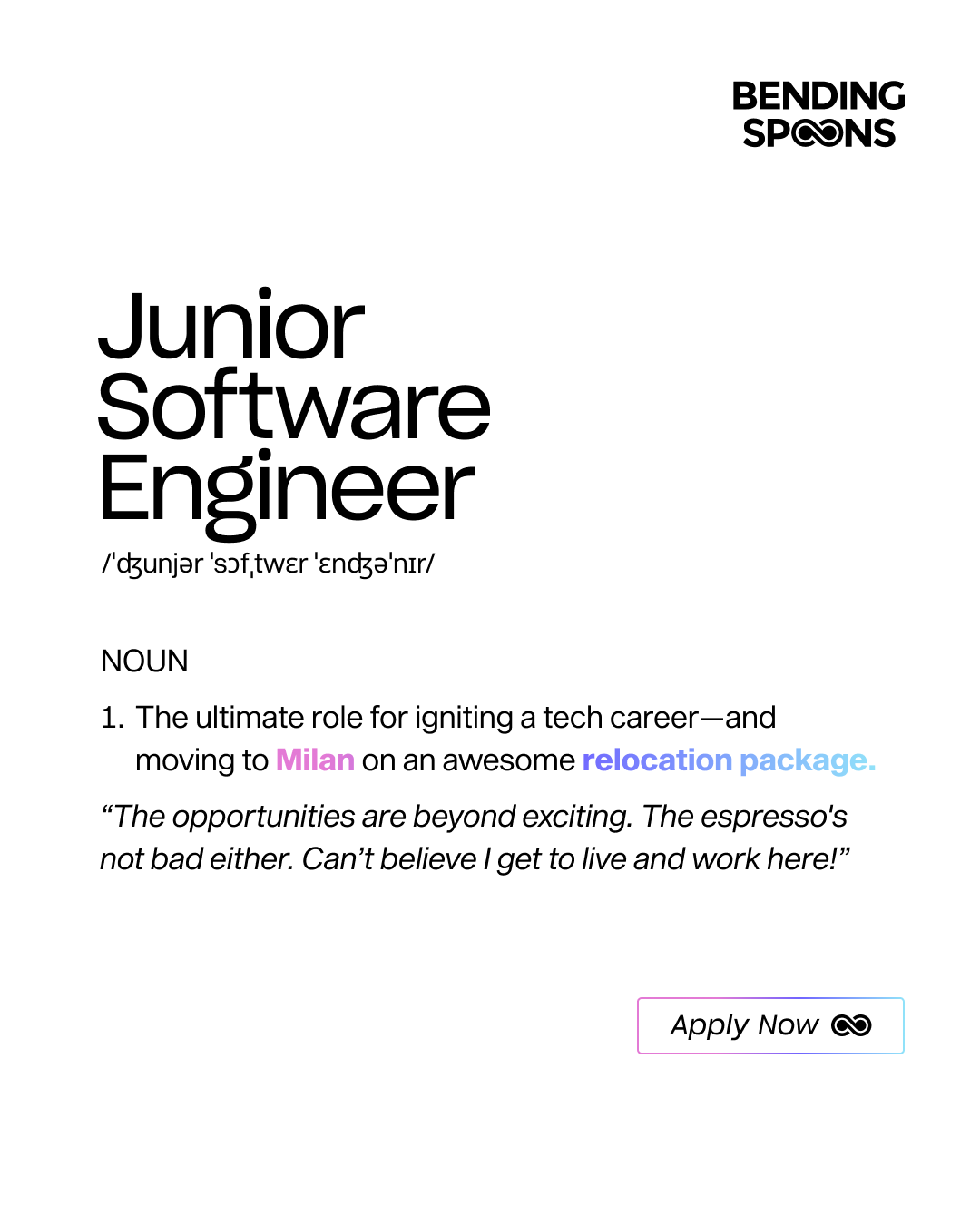 Junior Software Engineer definition ad